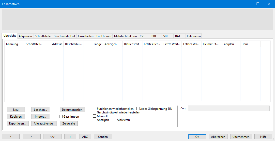 Übersichtsseite Lokomotiven Übersichtsseite Lokomotiven