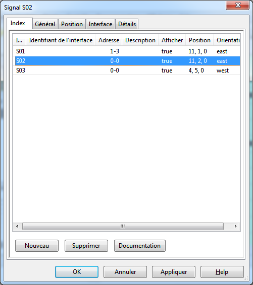 Signal Index Signal Index